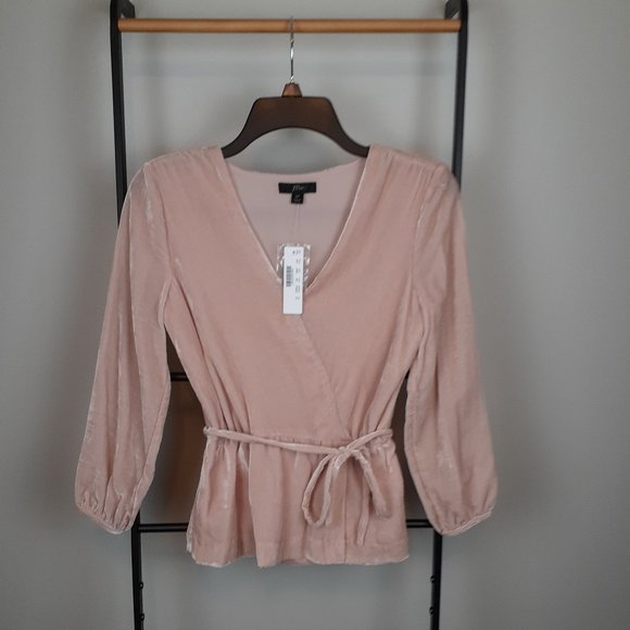 NWT J.Crew Faux Wrap Top In Drapey Velvet Size 0P - Picture 7 of 11